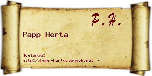 Papp Herta névjegykártya